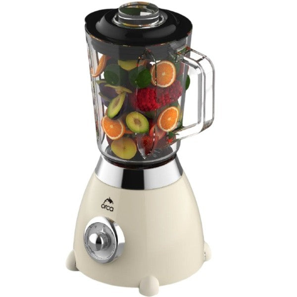 Orca Retro Glass Blender 500 Watts 1.5 Liters | Beige Orca Retro Glass Blender 500 Watts 1.5 Liters | Beige